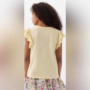 GAP Kids Yellow Ruffle Sleeve Shirt Small